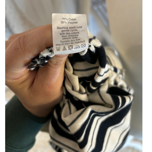 J Crew Women's Size S Cream & Black Button Back Fit & Flare Striped Dress #0301 - Picture 10 of 12